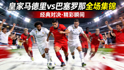 皇家马德里对阵巴塞罗那全场集锦视频封面图